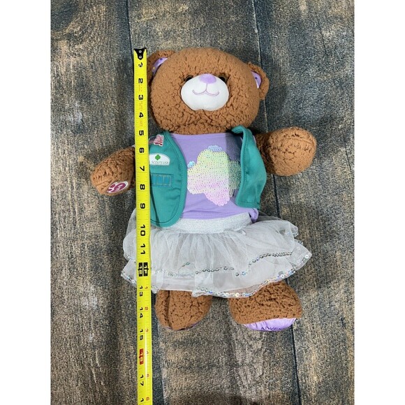 Build A Bear Girl Scouts Adventureful Plush with Junior Vest, Sequin Trefoil Tee - Picture 11 of 11